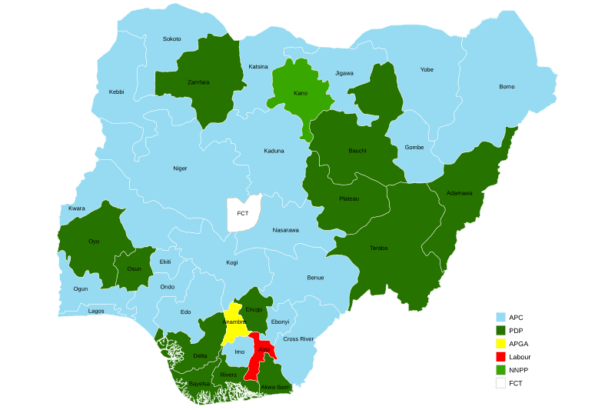 Nigeria’s 36 State Governors & Political Parties 2025